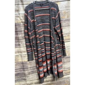 Torrid Striped Duster Open Cardigan Women's Plus Size 1 Sweater Striped